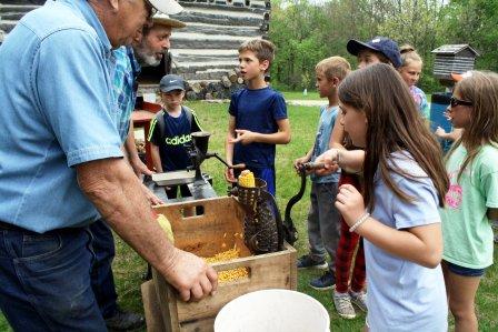 Education Day - Shelling Corn